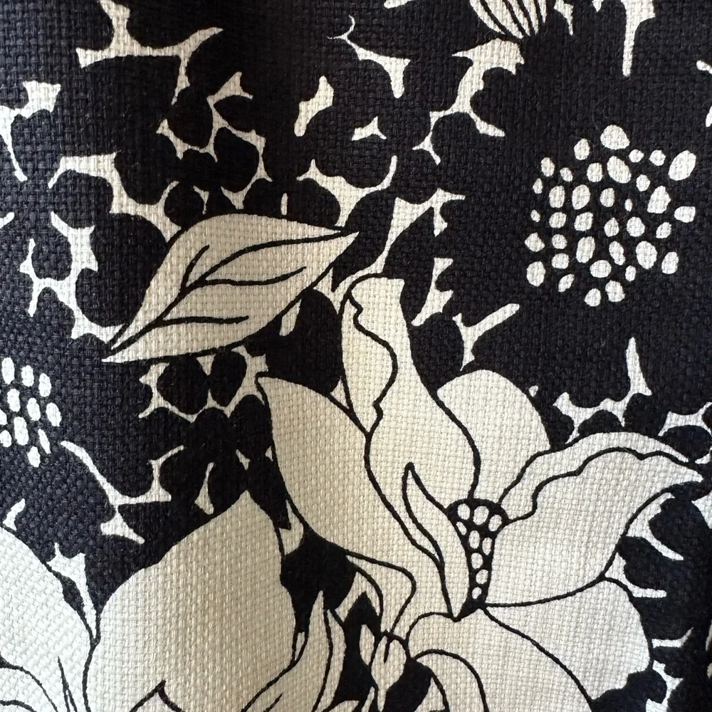 🖤 J.Crew Pencil Skirt Floral Black White Cotton Lined 0P